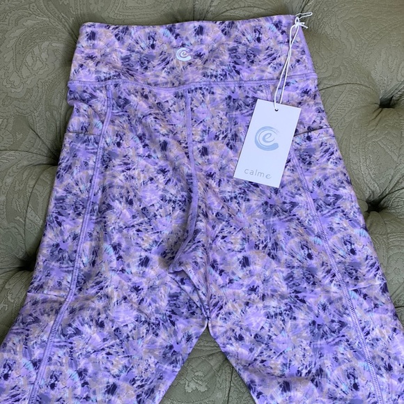 Johnny Was Calme Size XS Leggings Purple Starburst NWT Retail $149 - Picture 2 of 11
